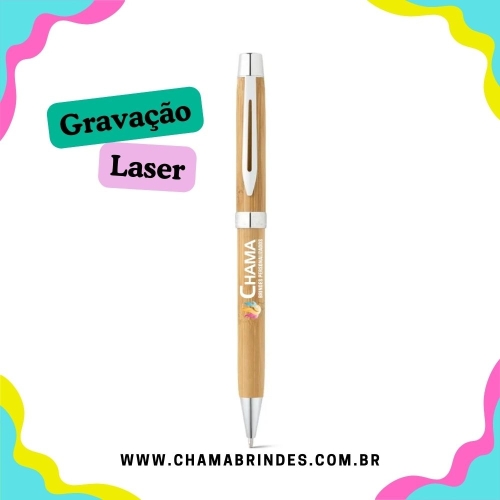 LIVIA. Esferográfica em bambu com escrita em azul-91789