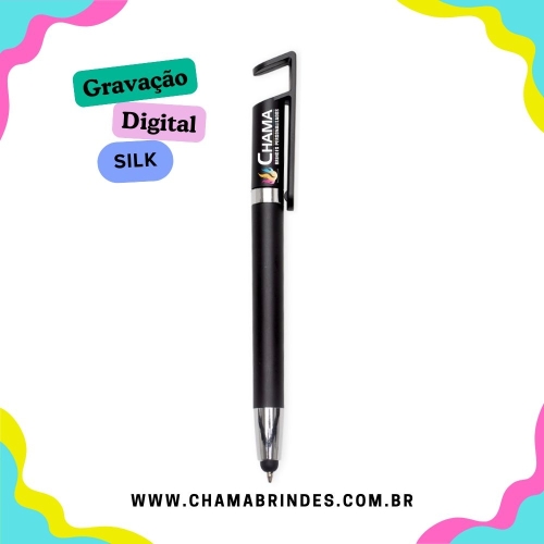 Caneta Plástica Touch com Suporte-14968