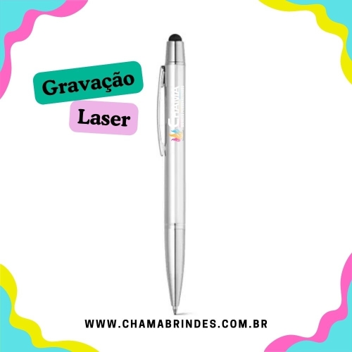 SCRIPT. Esferográfica em alumínio com escrita em azul-91494