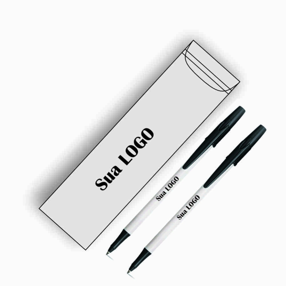 CANETA ESCRITA PRETA 2 UN. 1 ESTOJO ABA PVC-81120KIT