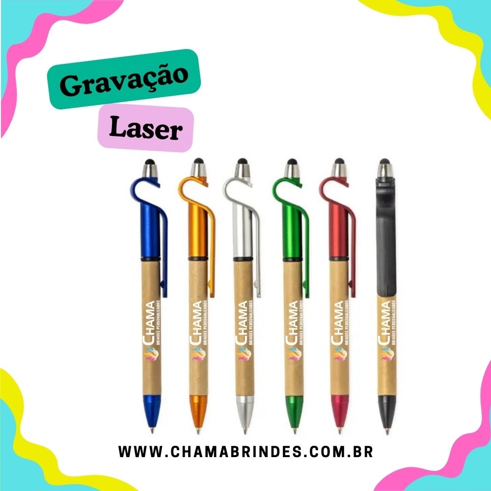 Caneta Ecológica Touch com Suporte