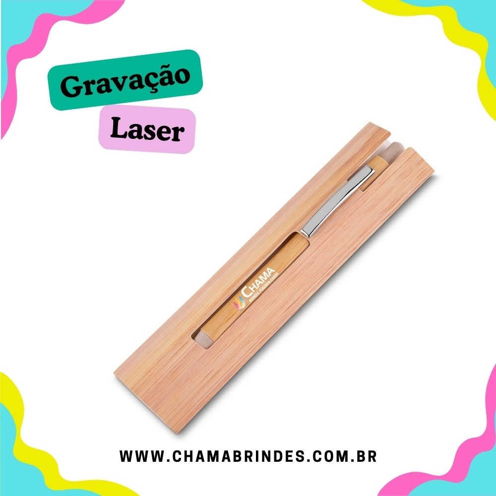 Caneta Ecológica de Bambu com Estojo