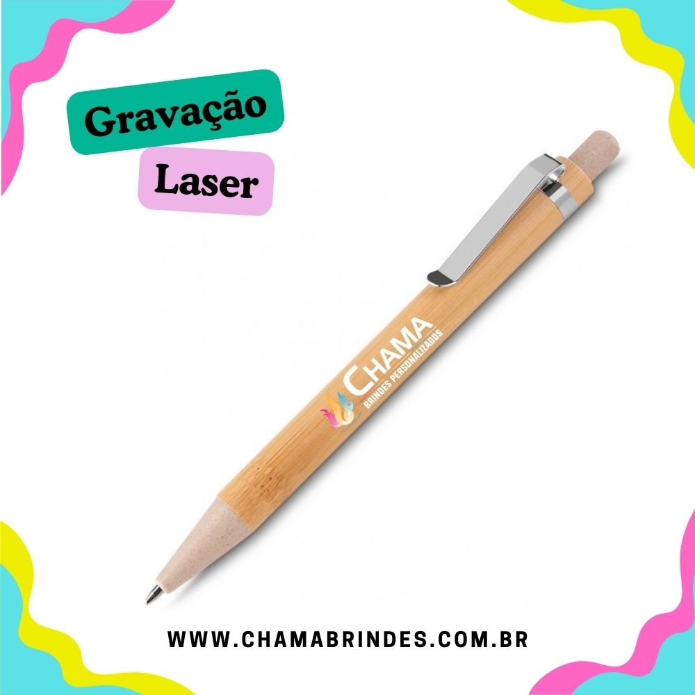 Caneta Ecológica de Bambu com Estojo