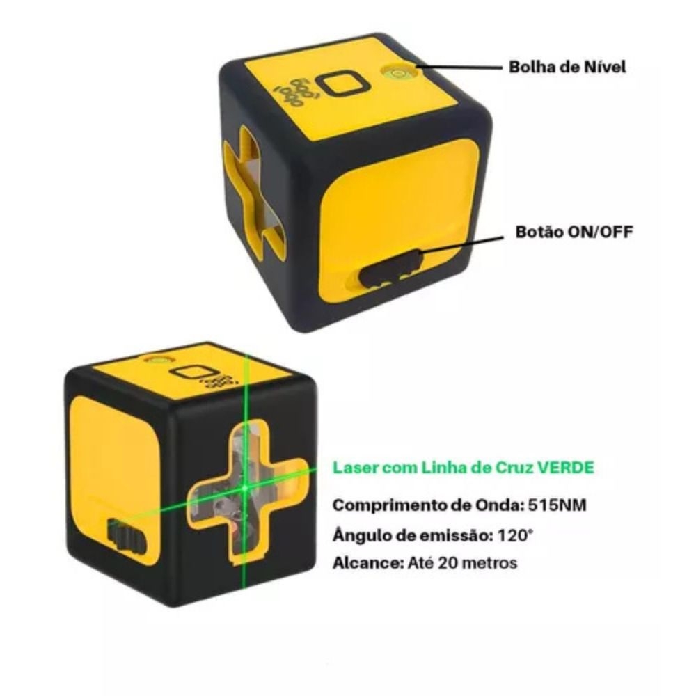 Nível A Laser Com Autonivelamento- 2 Linhas - Alcance 20m